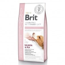 Brit GF VetDiets Dog Hypoallergenic сухой корм для собак с лососем, горохом и гречкой 12 kg