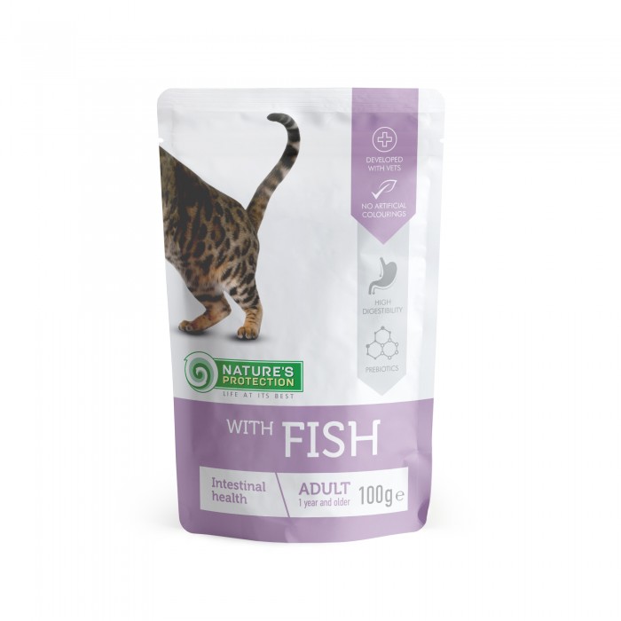 Nature's Protection Intestinal health with Fish вологий корм для котів з чутливим травленням 100 г*12шт