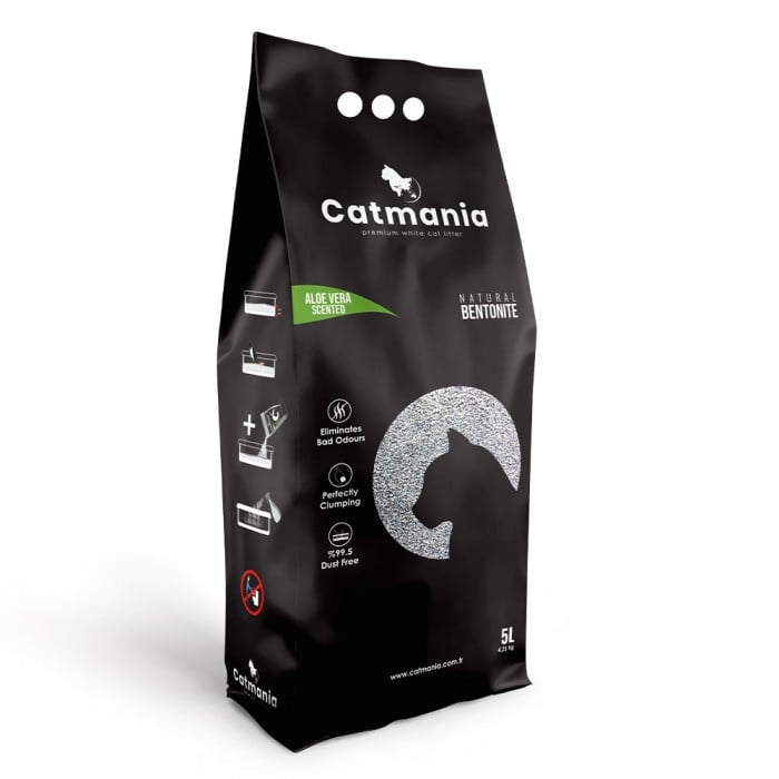 Catmania бентонитовый наполнитель для кошек с ароматом алоэ вера 5 л