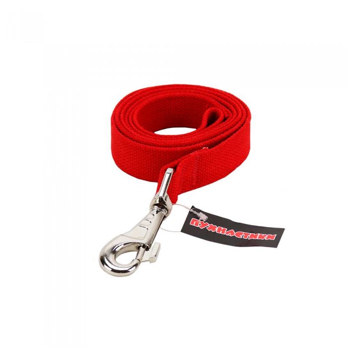 Пухнастики брезентовый поводок для собак L (красный) 2 м