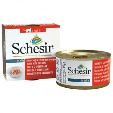 Schesir Tuna with Shrimps вологий корм для дорослих котів з тунцем та креветками в желе 85 г