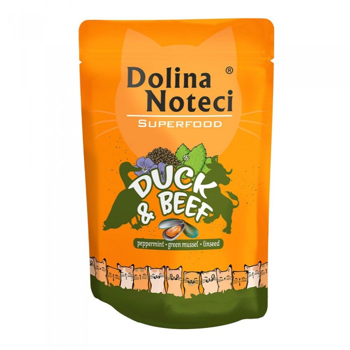 Dolina Noteci Superfood влажный корм с уткой и говядиной для кошек 85 г