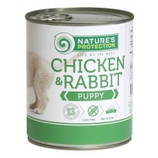 Nature's Protection Puppy Chicken & Rabbit влажный корм для щенков с курицей и кроликом 400 г*6шт.