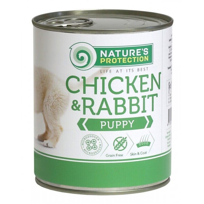 Nature's Protection Puppy Chicken & Rabbit влажный корм для щенков с курицей и кроликом 400 г*6шт.