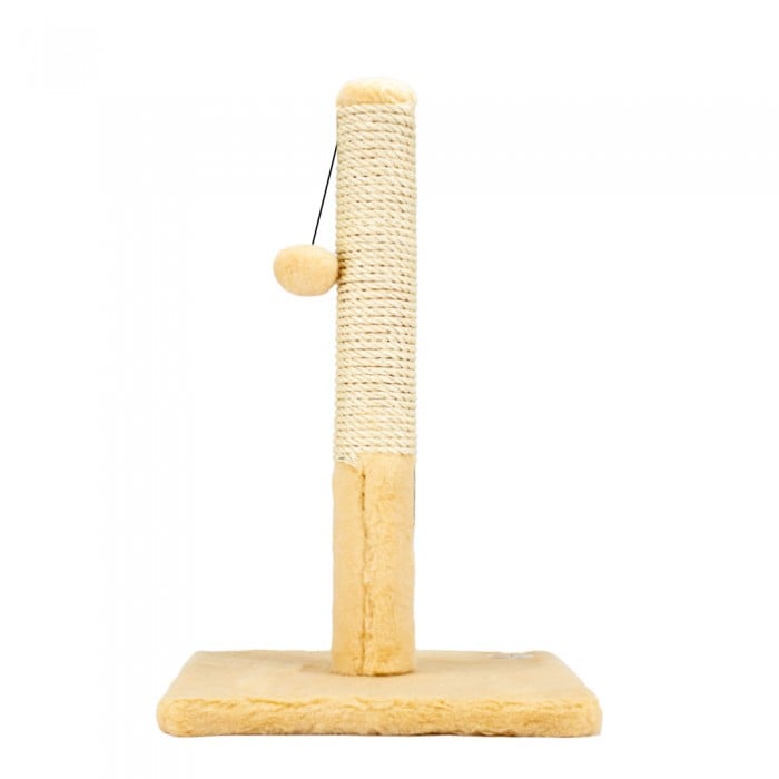 Пухнастики когтеточка для котов столбик на подставке (сизаль) бежевая 30×55 см