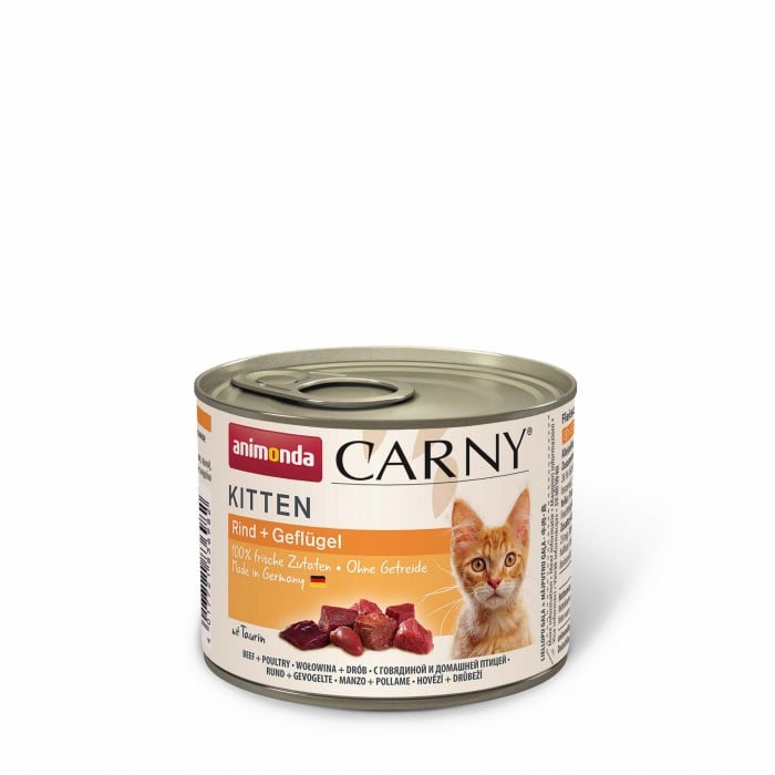 Animonda Carny Kitten Beef + Poultry влажный корм с говядиной и птицей для котенка 200 г