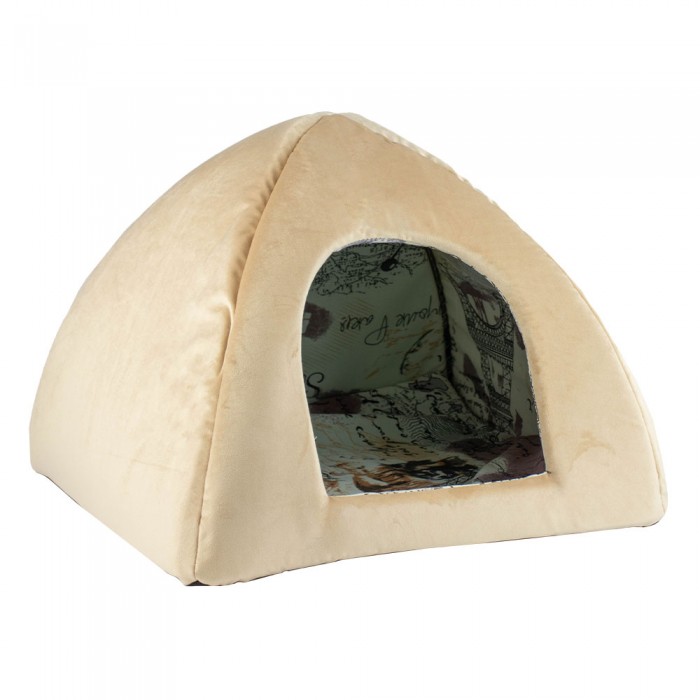 Пухнастики Юрта домик для кошек и собак малых пород (бежевый) 40х40х35 см