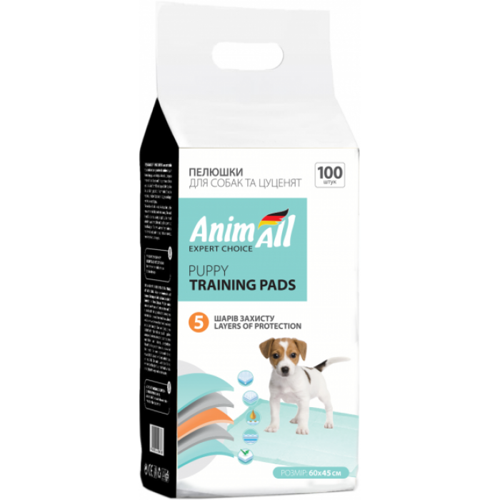 AnimAll Puppy Training Pads пеленки для собак и щенков 60×45 см 100 шт