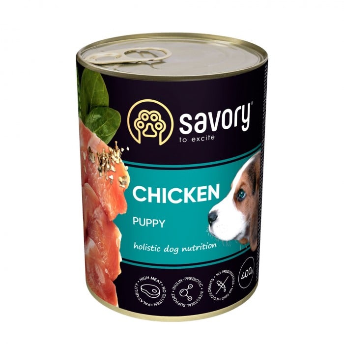 Savory Puppy Chicken влажный корм для щенков всех пород с курицей 400g