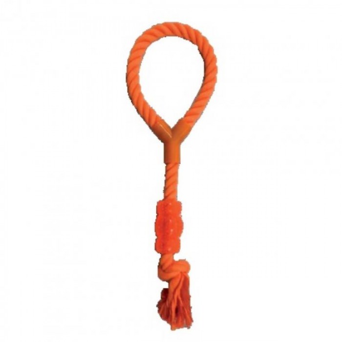 Croci Juice игрушка для собак "Канат с ручкой и конфетой" (оранжевый) 40 см