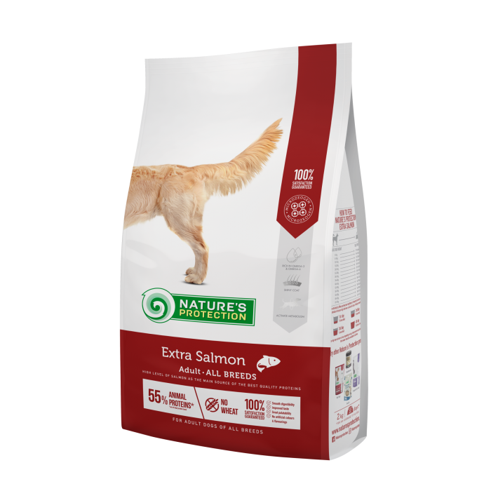 Nature's Protection Extra Salmon Adult All Breeds сухой корм с лососем для взрослых собак всех пород 12 кг
