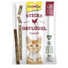 GimCat Sticks Poultry - лакомство для кошек, с домашней птицей 4шт.