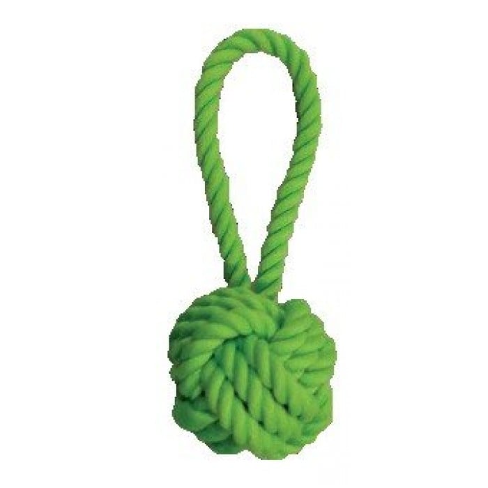 Croci Juice игрушка для собак "Канат с узловым мячом" (зеленый) 18 см