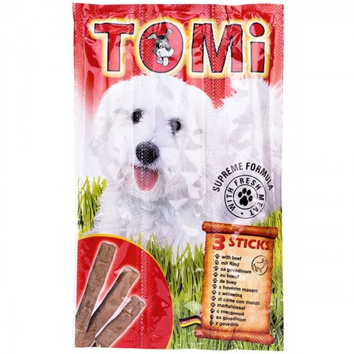 TOMI STICKS DOG BEEF лакомство для собак с говядиной 10 г
