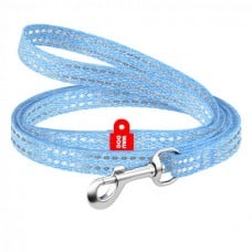 Collar WAUDOG Re-cotton светоотражающий поводок для собак и котов (голубой) XS