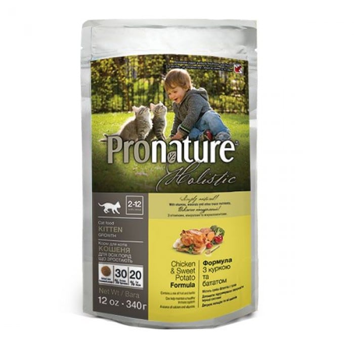 Pronature Holistic Kitten Chicken&Sweet Potato сухий корм з куркою та бататом 0,34 кг