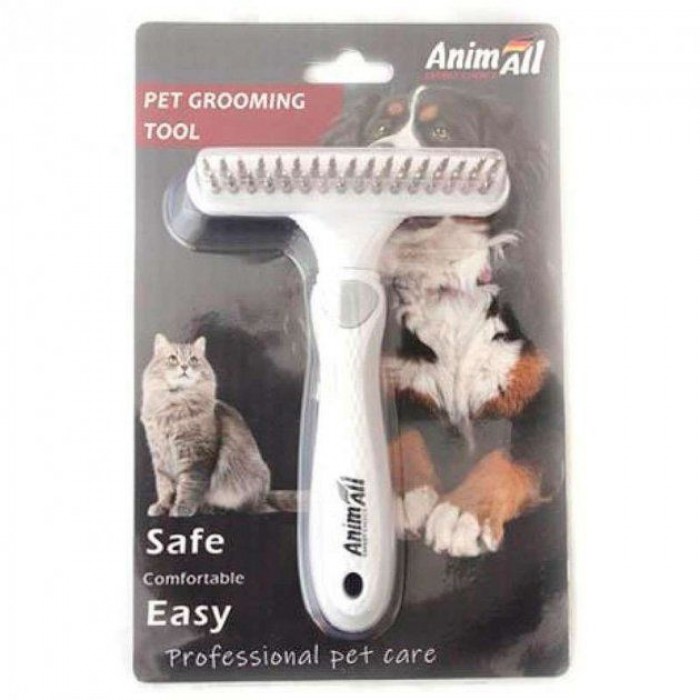 AnimAll Groom дворядний гребінець-граблі для тварин (сірий)