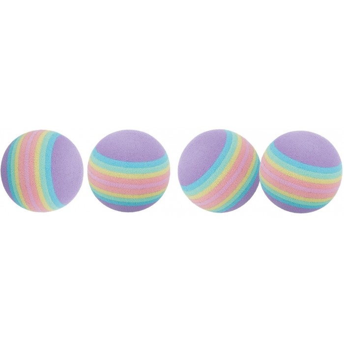Trixie набір іграшок для котів М'ячики райдужні 3,5 см (4 шт)