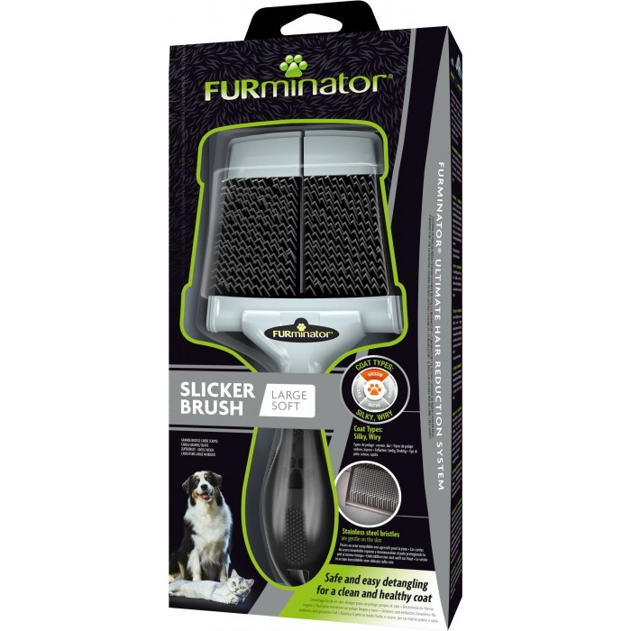 FURminator мягкая щетка-пуходерка для кошек и собак разных пород размер L