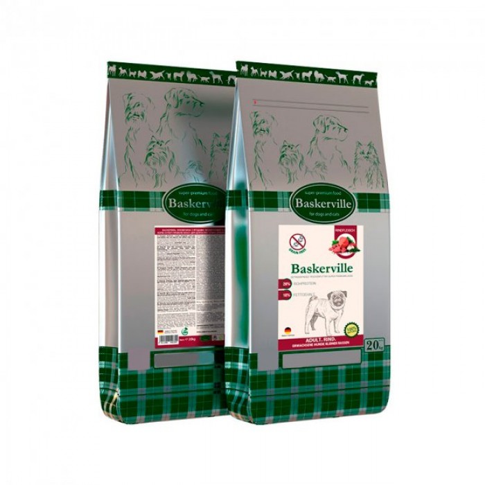 Baskerville Grain Free Dog Adult Small Breed сухой корм для собак малых пород с говядиной и ягодами 20 кг