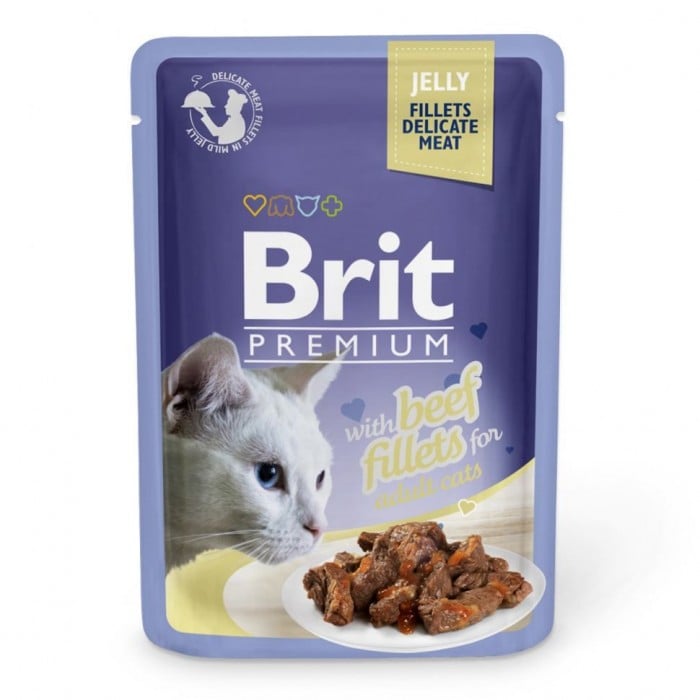 Brit Premium Cat pouch филе говядины в желе 85г*24шт