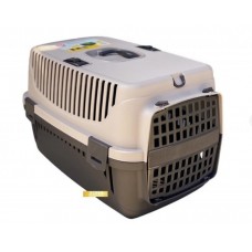 Irak Plast пластиковая переноска для кошек и собак до 8 кг (коричнево-бежевая)