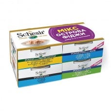 Schesir набор влажного корма для взрослых собак с курицей и тунцом в желе (4 шт.x 150 г)