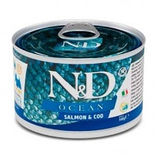 Farmina N&D Ocean Grain Free Dog Adult Mini Salmon & Cod для собак малых пород с лососем и треской 140 г