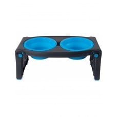 Dexas Adjustable Height Pet Feeder Pro Blue двойная миска на подставке 960 мл