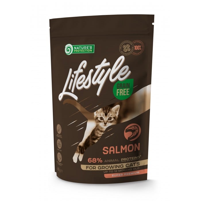 Lifestyle Grain Free Salmon Kitten сухой корм для котят с лососем 0,4 кг