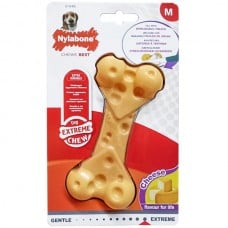 Nylabone Extreme Chew Cheese Bone игрушка кость для собак средних пород с ароматом сыра 12,5см