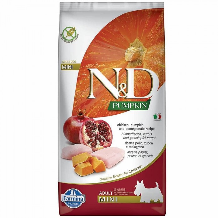Farmina N&D беззерновой сухой корм для собак мелких пород с курицей, тыквой и гранатом 0,8 кг