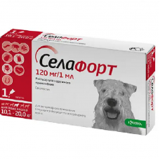 KRKA Селафорт Спот-он капли от блох, клещей и гельминтов для собак от 10,1 до 20 кг (1 пипетка 1 мл)