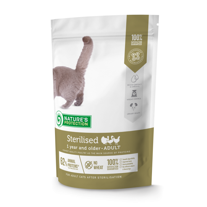 Nature's Protection Sterilised сухий корм для стерилізованих котів та кішок 0,4 кг