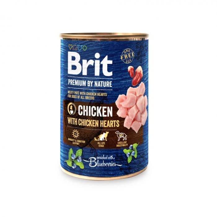 Brit Premium by Nature з куркою та курячими сердечками для собак 400 г