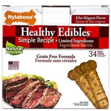 Nylabone Healthy Edibles Petite лакомства для собак малых пород до 7кг с чувствительным пищеварением 34шт/уп (9,5см)