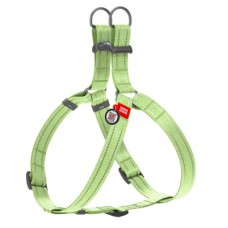 Collar WAUDOG Re-cotton светоотражающая шлея с QR паспортом для собак (салатовая) M