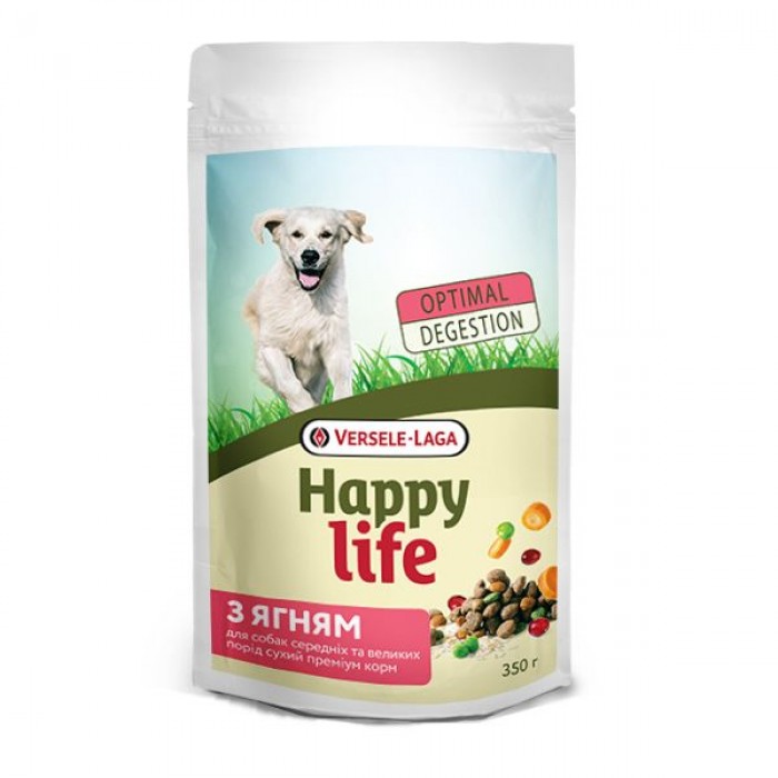 Happy Life Adult with Lamb сухой корм для собак крупных пород с ягненком 0,35кг
