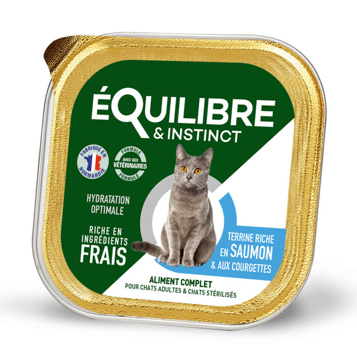 Equilibre & Instinct паштет для стерилизованных кошек с лососем и кабачком 85г*14 шт