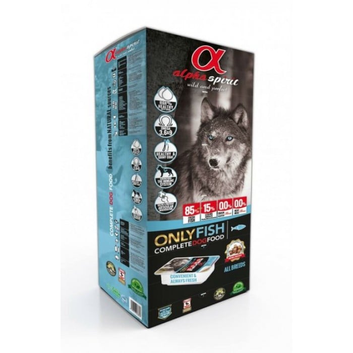 Alpha Spirit Wild Fish полувлажный гипоалергенный корм для собак из рыбы 9 кг (45 х 200г)