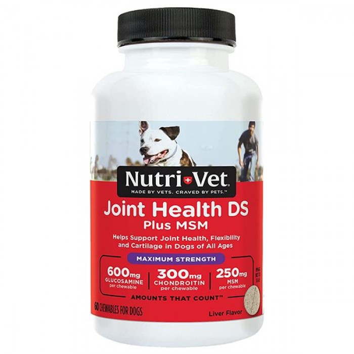 Nutri-Vet Joint Health DS Plus MSM Maximum Strength для суставов и связок у собак 60 табл.