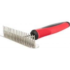 Trixie гребінець-граблі дворівневі з рідкісним зубом для догляду за підшерстям котів і собак 11х16см