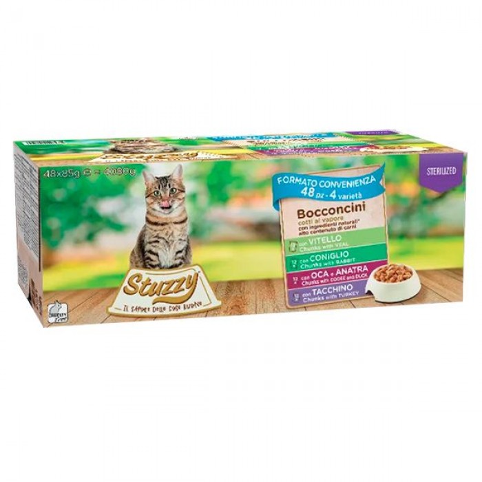 Stuzzy Cat Sterilized Multipack влажный корм в соусе для стерилизованных котов (набор з 4-мя разними вкусами) 4,08 кг