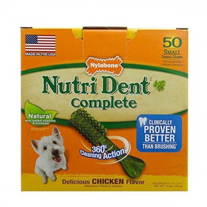 Nylabone Nutri Dent Chicken Small лакомство со вкусом курицы для собак малых пород 50шт/уп (7см)