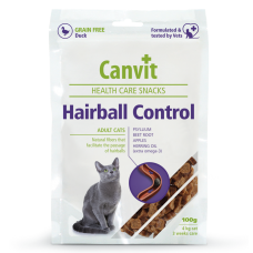 Canvit Hairball Control полувлажное лакомство с уткой и клетчаткой для кошек 100 г