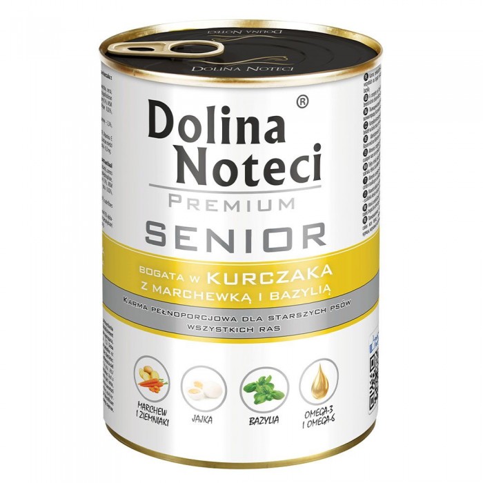 Dolina Noteci Premium Senior для пожилых собак с курицей, морковью и базиликом 400 г
