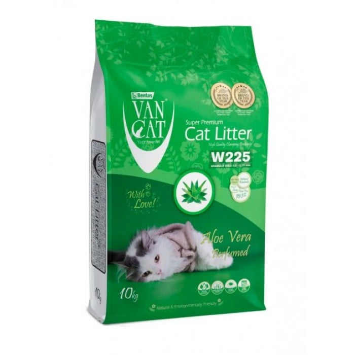 VanCat Aloe Vera бентонитовый наполнитель для котов с ароматом алоэ вера 10 кг