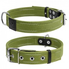 Collar двойной брезентовый ошейник со светоотражающей нитью для собак XL