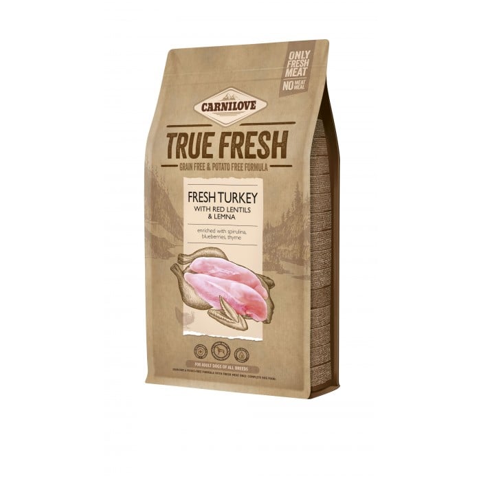 Carnilove True Fresh TURKEY for Adult dogs с индейкой, красной чечевицей и ряской для взрослых собак всех пород 1,4 kg