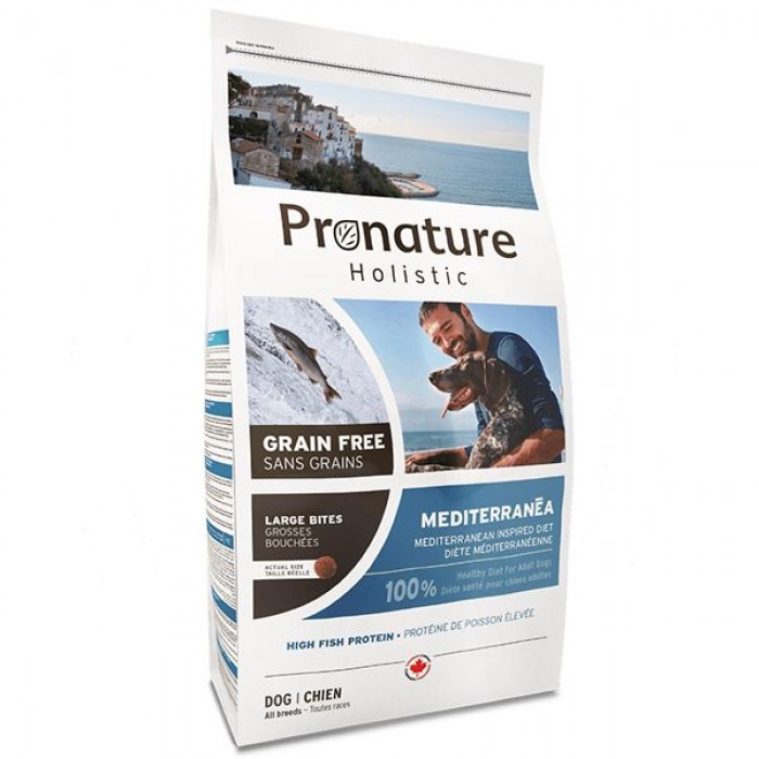 Pronature Holistic Dog Mediterranea Large Bites для середніх та великих порід з лососем і томатами 4 кг
